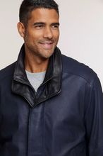 Load image into Gallery viewer, Landon Lambskin Leather Bomber Jacket