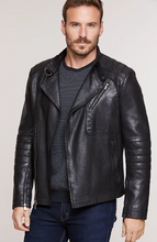 Load image into Gallery viewer, Marty Lambskin Leather Moto Jacket