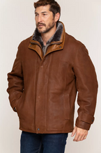 Load image into Gallery viewer, Jack Frost Leather Coat with Spanish Merino Shearling Lining