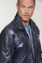 Load image into Gallery viewer, Memphis Lambskin Leather Bomber Moto Jacket