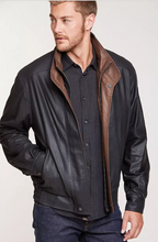 Load image into Gallery viewer, Landon Lambskin Leather Bomber Jacket - Tall (40L - 46L)