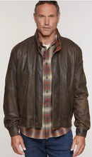 Load image into Gallery viewer, Landon Italian Lambskin Leather Bomber Jacket