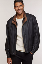 Load image into Gallery viewer, Landon Lambskin Leather Bomber Jacket