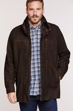 Load image into Gallery viewer, Corbin Goatskin Suede Leather Coat with Removable Shearling Lining