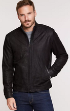 Load image into Gallery viewer, Zachary Embossed Italian Lambskin Leather Jacket