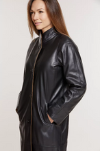 Load image into Gallery viewer, Vickie Full-Length Lambskin Leather Coat
