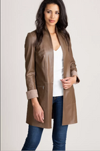 Load image into Gallery viewer, Jessie Reversible Italian Goatskin Suede Leather Jacket