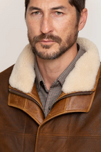 Load image into Gallery viewer, Trekker Lambskin Leather Vest with Shearling Collar