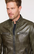 Load image into Gallery viewer, Stanley Lambskin Leather Moto Jacket
