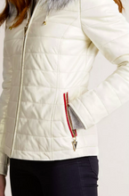 Load image into Gallery viewer, Ginger Hooded Lambskin Leather Jacket with Fox Fur Trim