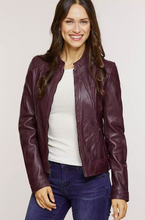 Load image into Gallery viewer, Sue Washed Lambskin Leather Moto Jacket