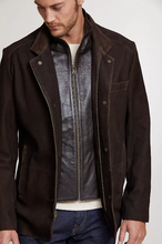 Load image into Gallery viewer, Steven Goatskin Suede Leather Blazer Jacket