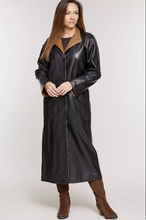 Load image into Gallery viewer, Vickie Full-Length Lambskin Leather Coat