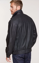 Load image into Gallery viewer, Landon Lambskin Leather Bomber Jacket - Tall (40L - 46L)