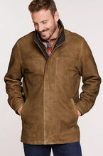 Load image into Gallery viewer, Corbin Goatskin Suede Leather Coat with Removable Quilted Lining