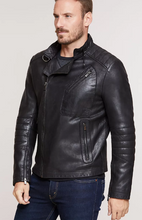 Load image into Gallery viewer, Marty Lambskin Leather Moto Jacket