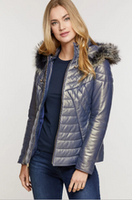 Load image into Gallery viewer, Stella Lambskin Leather Jacket with Raccoon Fur Trim and Detachable Hood