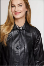Load image into Gallery viewer, Ava Italian Lambskin Leather Swing Coat