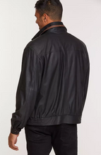 Load image into Gallery viewer, Landon Lambskin Leather Bomber Jacket