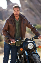 Load image into Gallery viewer, Memphis Lambskin Leather Bomber Moto Jacket