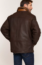 Load image into Gallery viewer, Jack Frost Leather Coat with Spanish Merino Shearling Lining