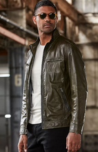 Load image into Gallery viewer, Stanley Lambskin Leather Moto Jacket