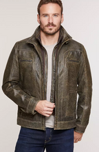 Load image into Gallery viewer, Memphis Lambskin Leather Bomber Moto Jacket