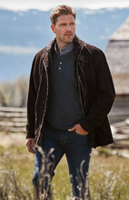 Load image into Gallery viewer, Corbin Goatskin Suede Leather Coat with Removable Shearling Lining