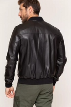 Load image into Gallery viewer, Rocco Lambskin Leather Baseball Jacket