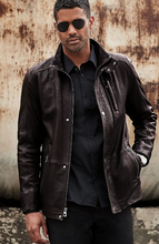 Load image into Gallery viewer, Reynolds Italian Lambskin Leather Car Coat