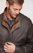 Load image into Gallery viewer, Landon Lambskin Leather Bomber Jacket