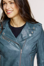 Load image into Gallery viewer, Harper Lambskin Leather Moto Jacket