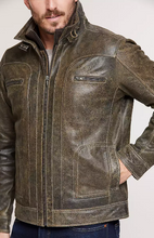Load image into Gallery viewer, Memphis Lambskin Leather Bomber Moto Jacket