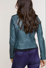 Load image into Gallery viewer, Harper Lambskin Leather Moto Jacket