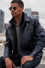 Load image into Gallery viewer, Memphis Lambskin Leather Bomber Moto Jacket
