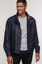 Load image into Gallery viewer, Landon Lambskin Leather Bomber Jacket