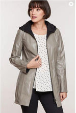 Load image into Gallery viewer, Rowena Reversible Lambskin Leather Coat with Detachable Hood