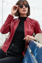 Load image into Gallery viewer, Racquel Italian Lambskin Leather Moto Jacket