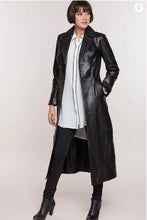 Load image into Gallery viewer, Hazel Full-Length Italian Lambskin Leather Coat