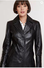 Load image into Gallery viewer, Hazel Full-Length Italian Lambskin Leather Coat