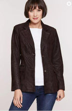 Load image into Gallery viewer, Francesca Embossed Italian Lambskin Leather Blazer