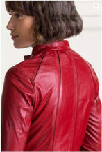 Load image into Gallery viewer, Racquel Italian Lambskin Leather Moto Jacket