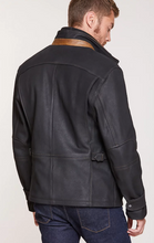 Load image into Gallery viewer, Newsboy Kildare Goatskin Leather Jacket with Removable Spanish Merino Shearling Collar
