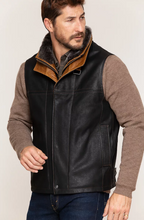 Load image into Gallery viewer, Trekker Goatskin Leather Vest with Merino Shearling Collar