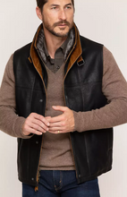 Load image into Gallery viewer, Trekker Goatskin Leather Vest with Merino Shearling Collar