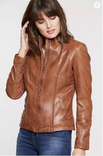 Load image into Gallery viewer, Azura Washed Lambskin Leather Jacket