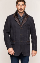 Load image into Gallery viewer, Carlsbad Calfskin Leather Blazer with Merino Shearling Collar