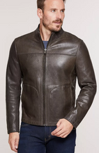 Load image into Gallery viewer, Eddie Lambskin Leather Moto Jacket