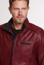 Load image into Gallery viewer, Harrison Embossed Italian Lambskin Leather Bomber Jacket