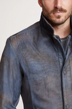 Load image into Gallery viewer, Dorian Two-Tone Textured Italian Lambskin Leather Blazer